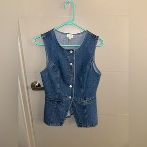 Le Lis Denim Button-Up Vest